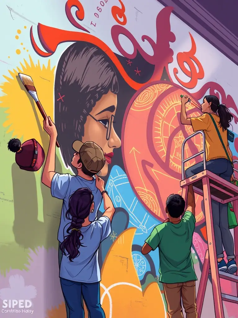 A photo of volunteers working on the restoration of a historic watermill, showcasing the hands-on aspect of the Heritage Preservation Programs.